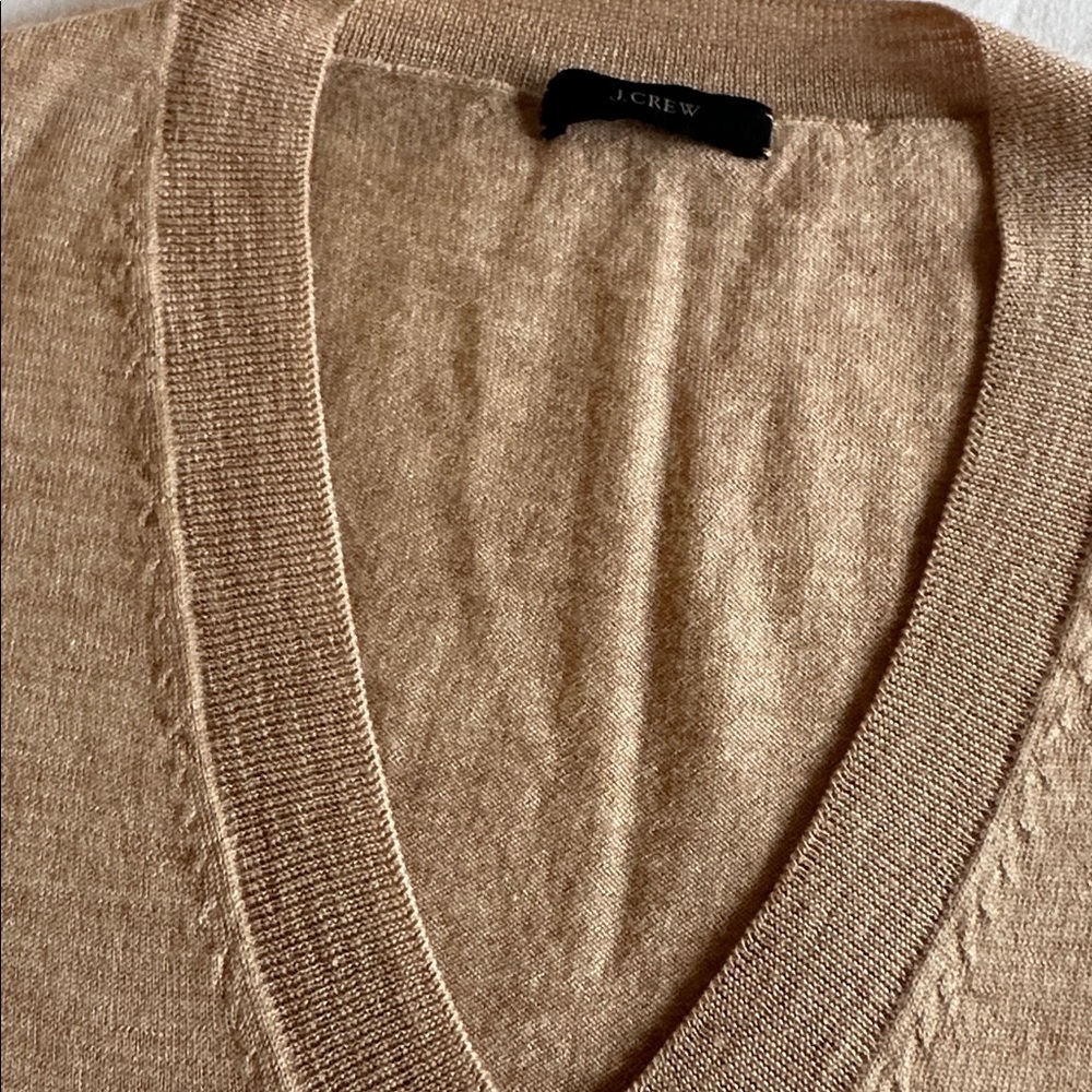 J. Crew Preppy Light Academia Cashmere V-Neck Sweater M - Picture 3 of 3